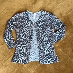 AQUA, cardigan in leopard print, 100% cashmere, XS